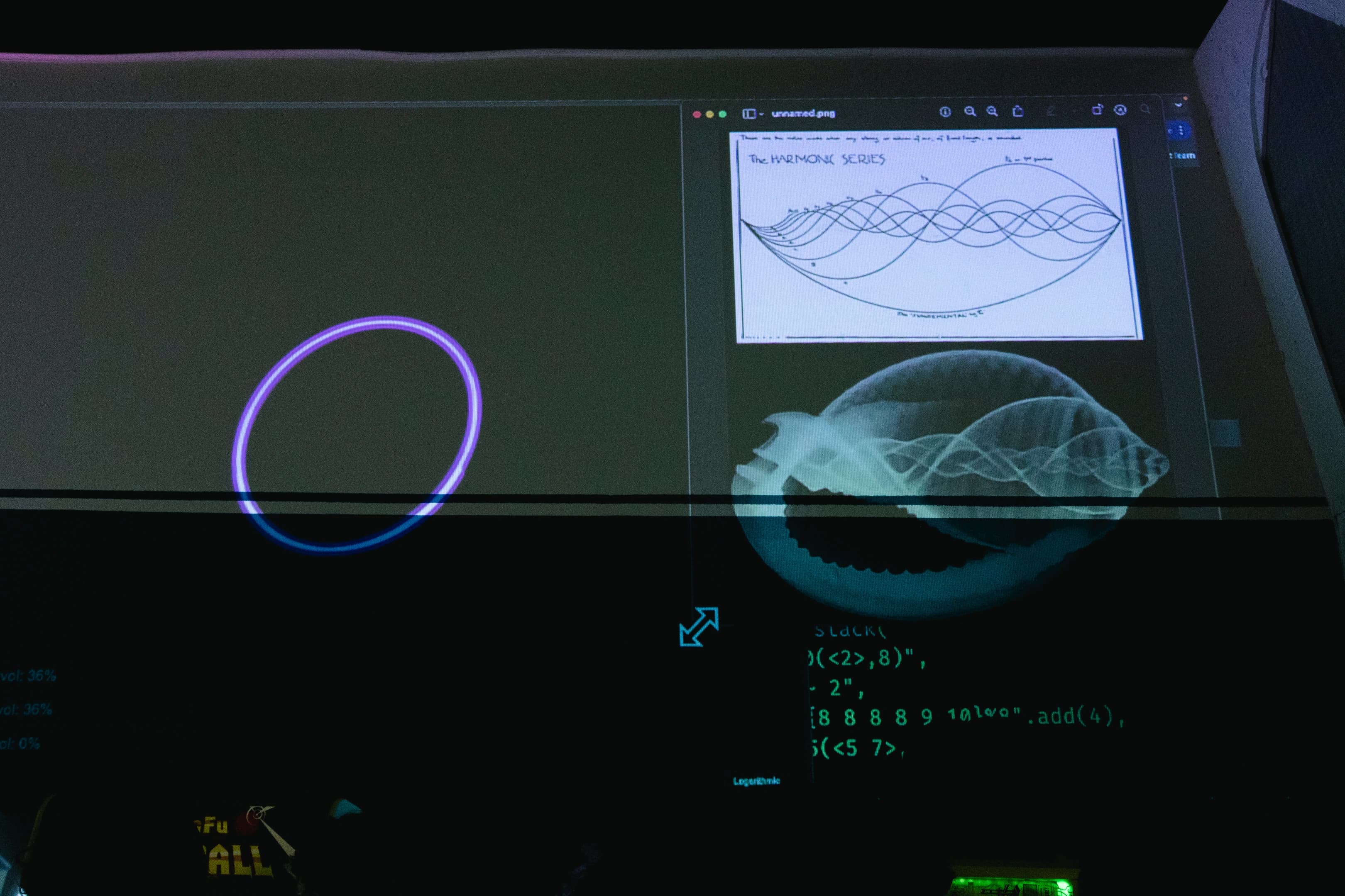 Binaural Tuner debut at the Nature of Code algorave at Wonderville in September 2024.